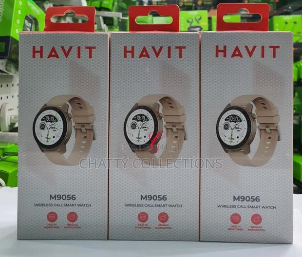 Black Havit M9056 Amoled Wireless Call Smart Watch