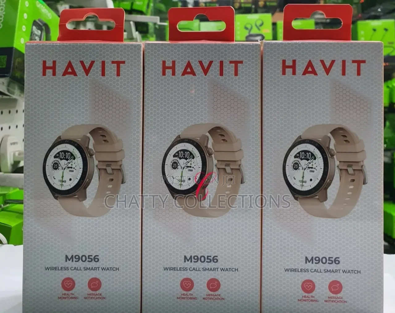 Black Havit M9056 Amoled Wireless Call Smart Watch