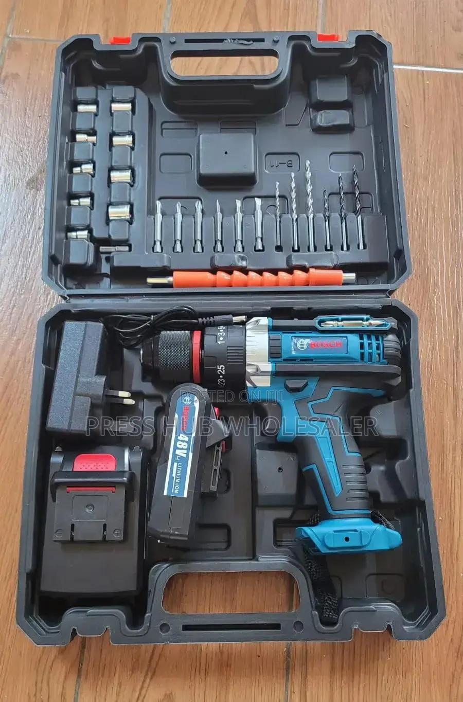 Bosch 48v Cordless Drill With 2 Batteries and a Set
