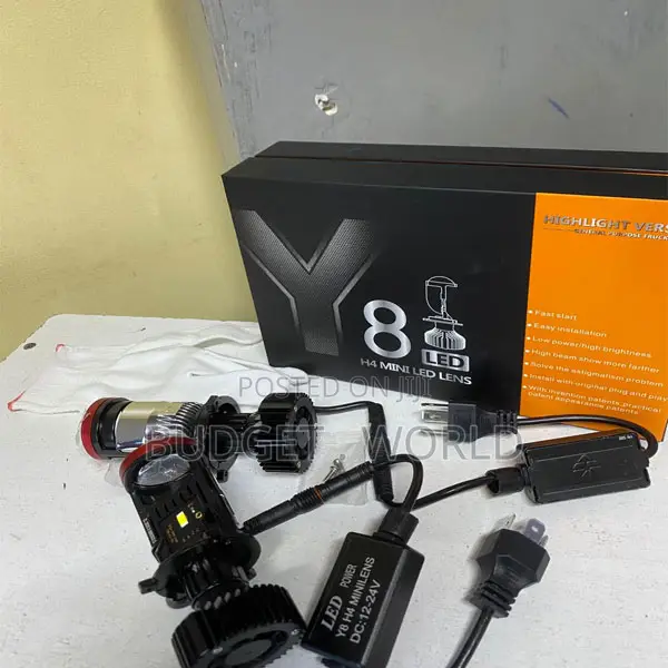 Y8 H4 Compact Led Projector Bulbs Bright White Car Lighting Solution