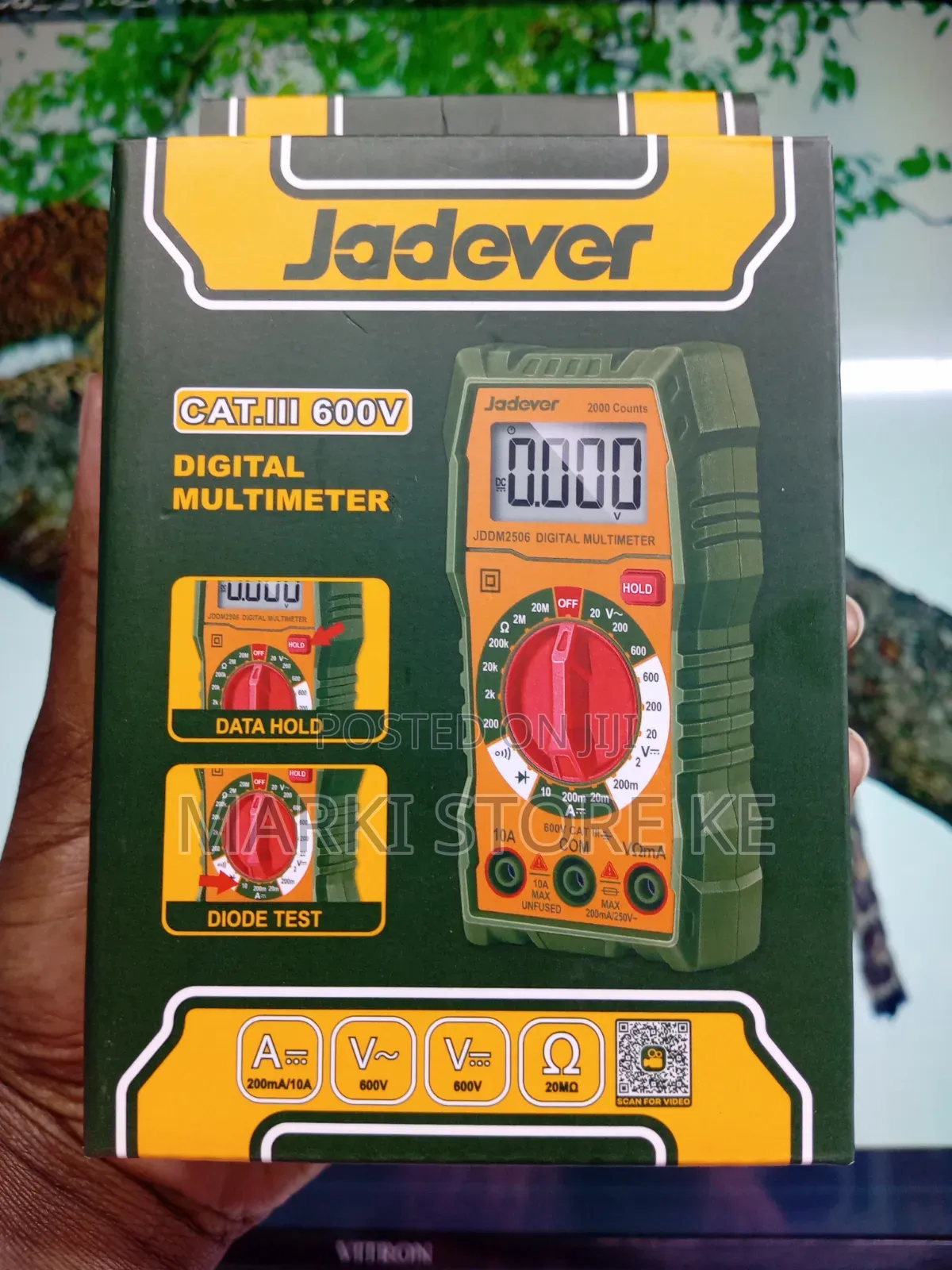 Jadever Digital Multimeter Cat.Iii 600v Digital Multimeter2000 Counts