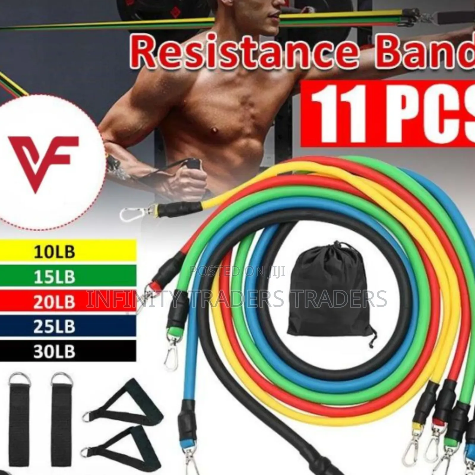 Full Body Excercise Multipurpose High Elastic Rubber Band Set