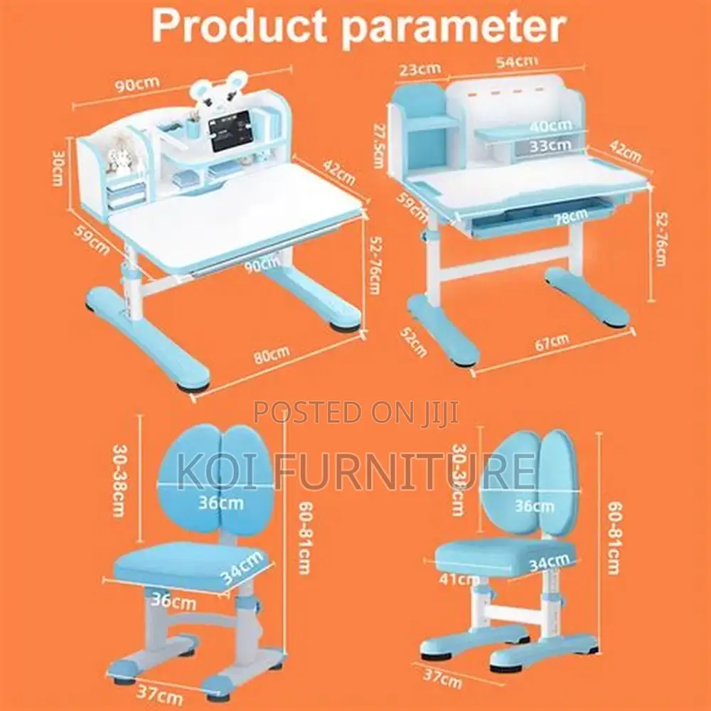 Home Tables; Comfortable Kids Growing Adjustable Desk Chair Set