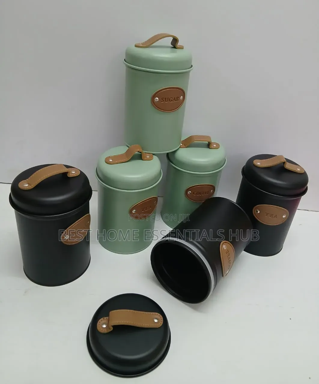 * Sugar, Tea, Coffee Canisters 3pcs