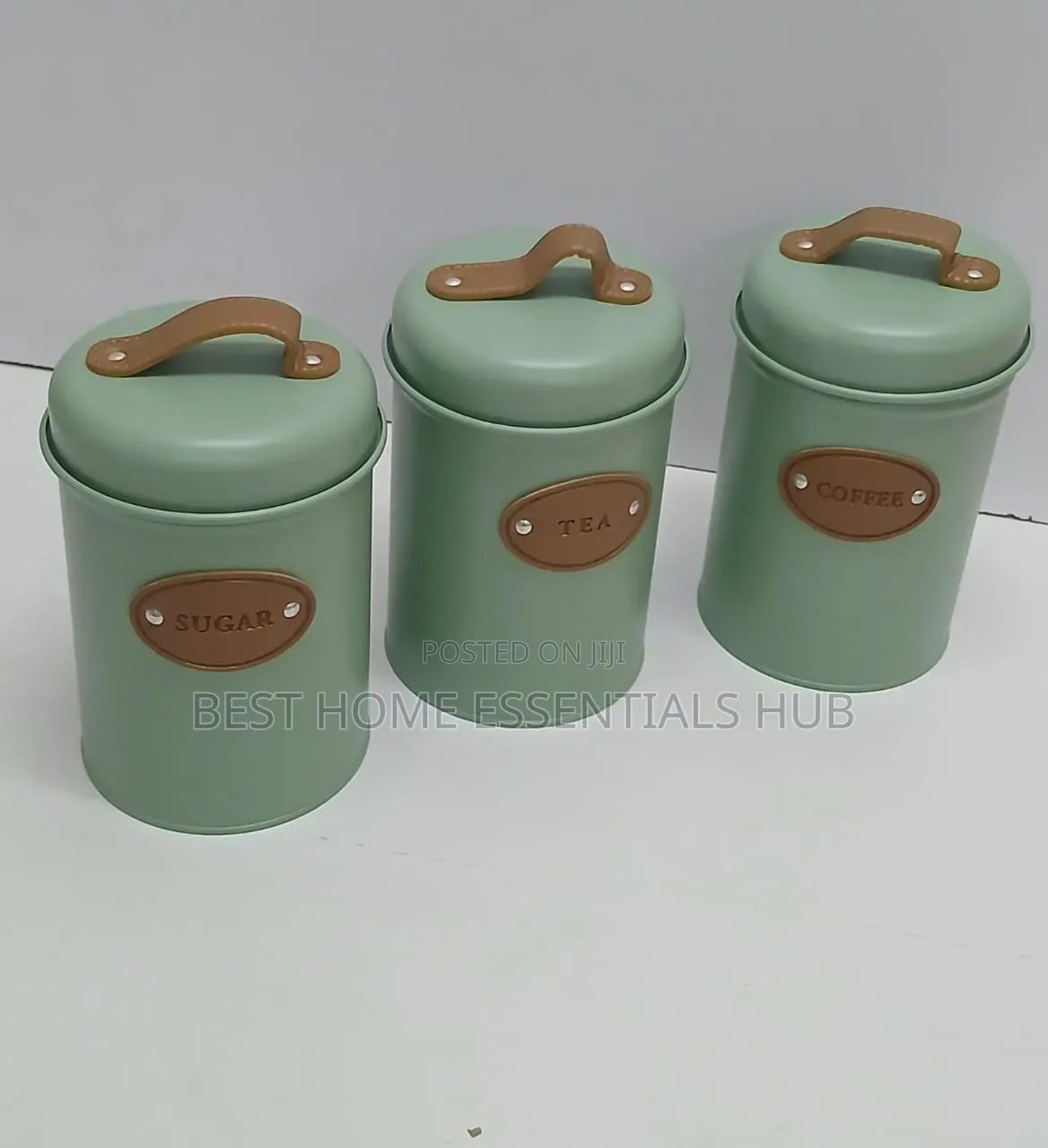 * Sugar, Tea, Coffee Canisters 3pcs