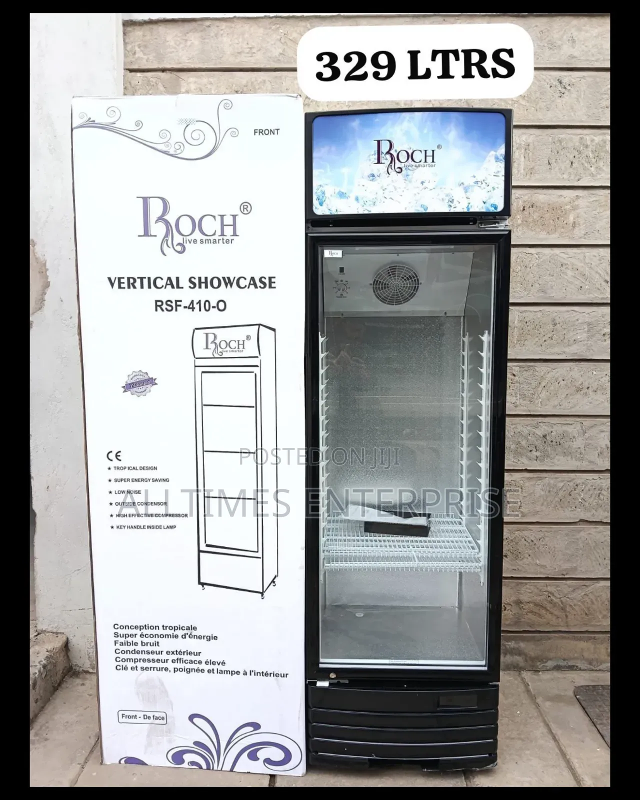 329 Litres Roch Vertical Showcase Model RSF-410-O Refrigerator