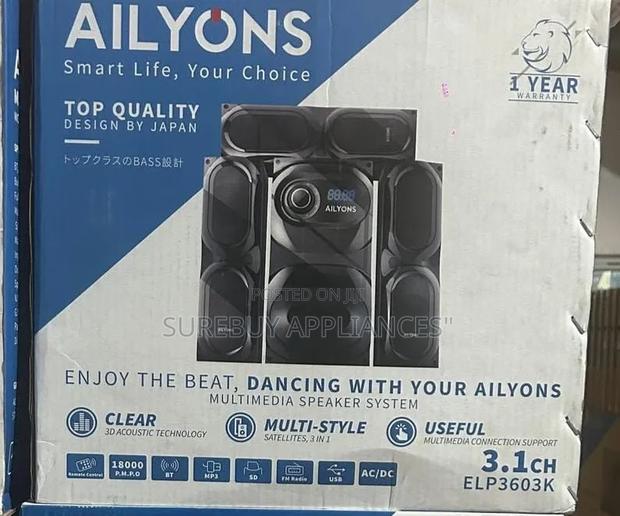 Ailyons 3.1ch Elp3603k Soundbar Subwoofer System