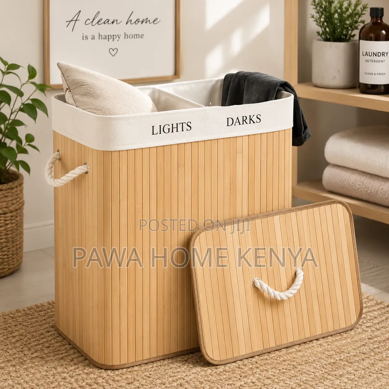 Bamboo Laundry Basket With Lid