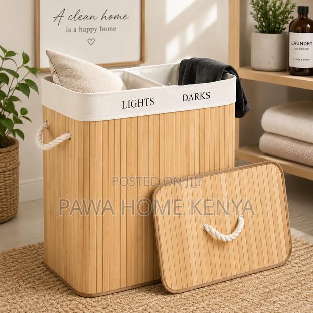 Bamboo Laundry Basket With Lid