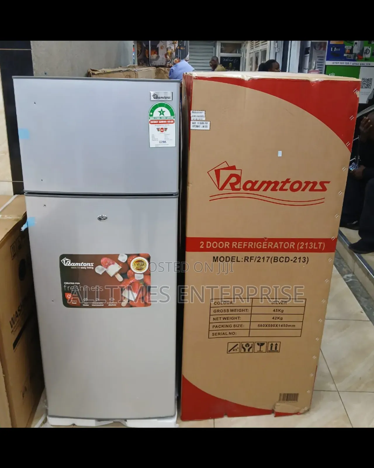 Ramtons 213l Refrigerator Rf/217 Silver