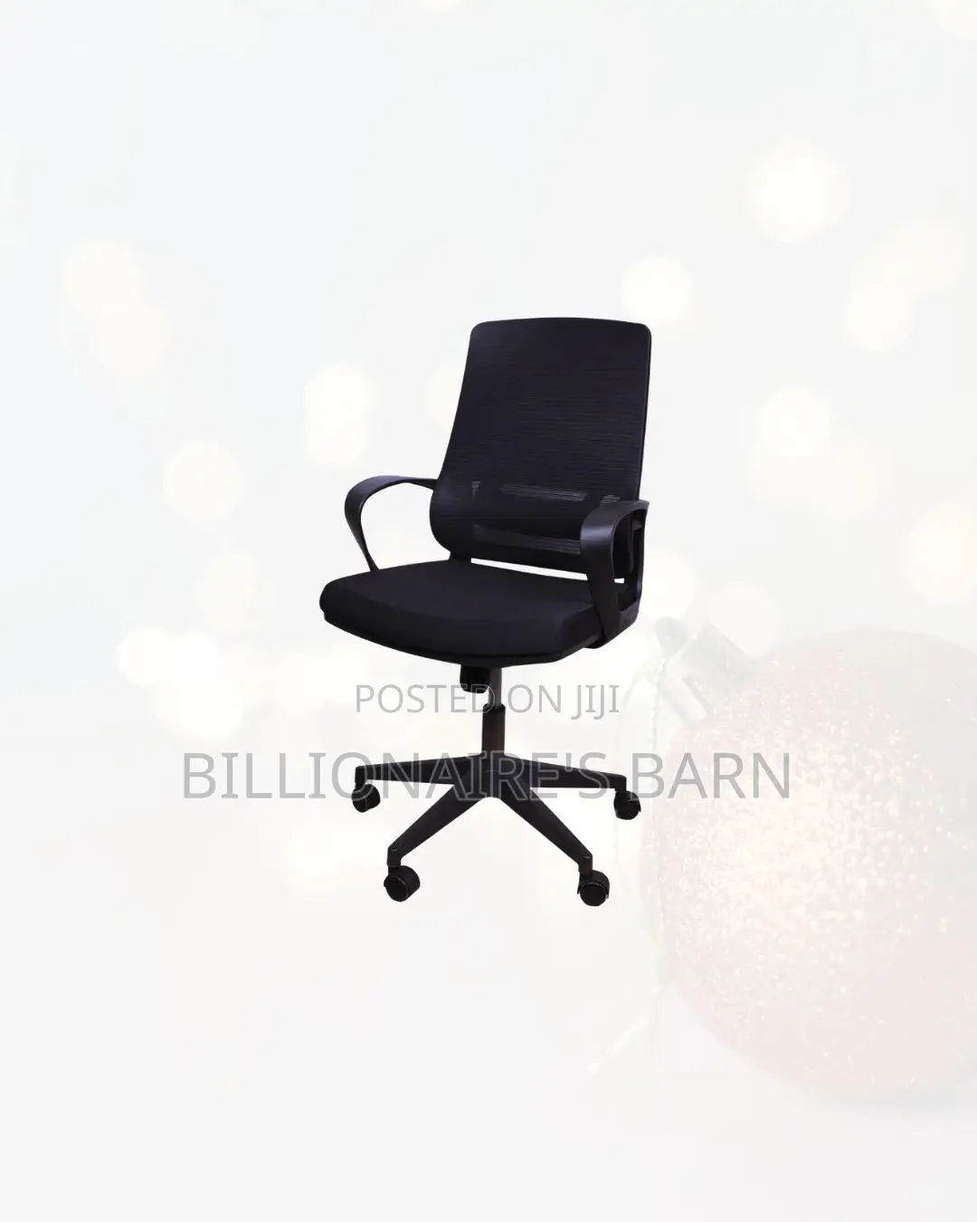 Modern Black Ergonomic Mesh Office Chair Mid Back Lumbar Support