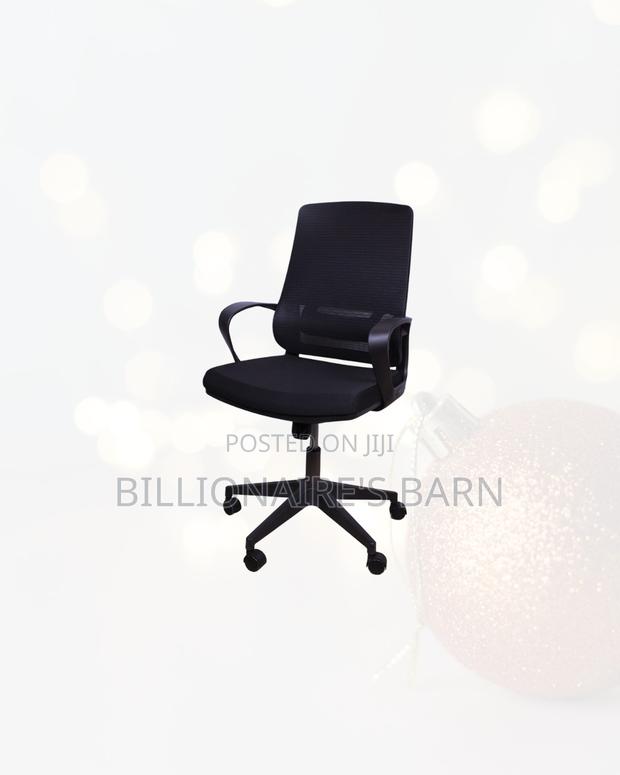 Modern Black Ergonomic Mesh Office Chair Mid Back Lumbar Support