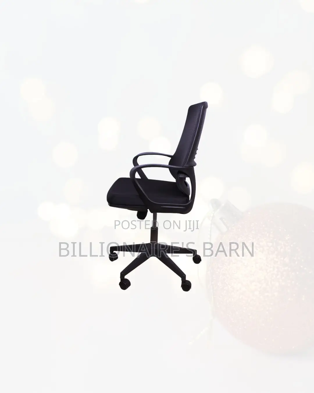 Modern Black Ergonomic Mesh Office Chair Mid Back Lumbar Support