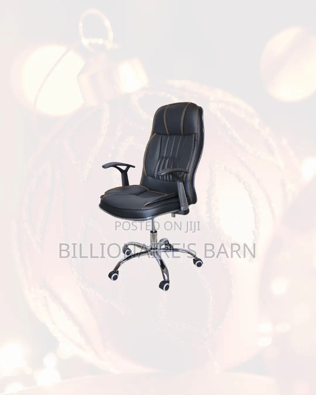 Heavy Duty Leather Office Chair High Back Padded Armrests Kenya Wide