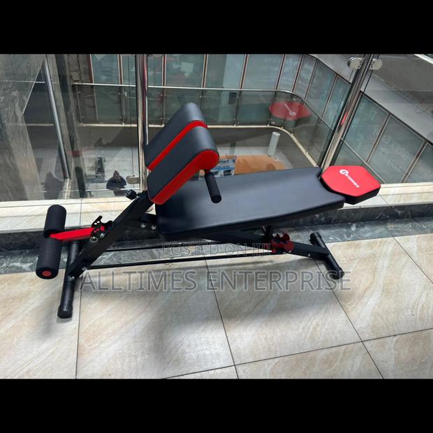 Adjustable Decline Sit-Up Bench With Leg Support