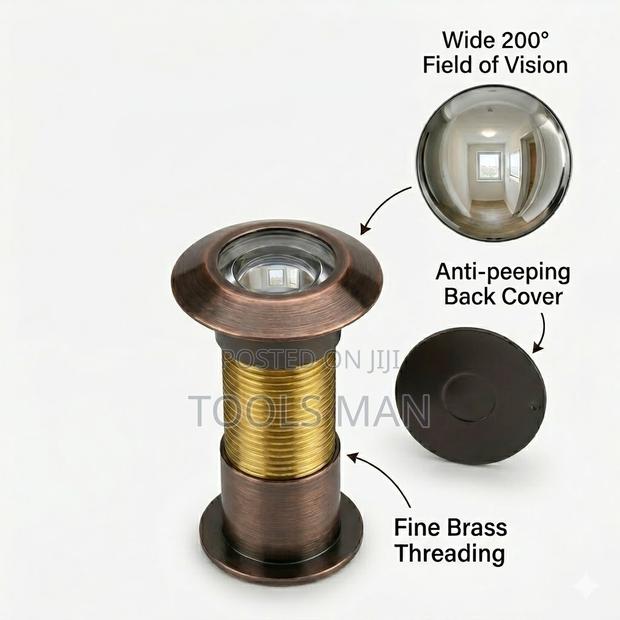 24mm 200° Wide Angle Door Viewer Peephole–Antique Brass.Privacy Cover