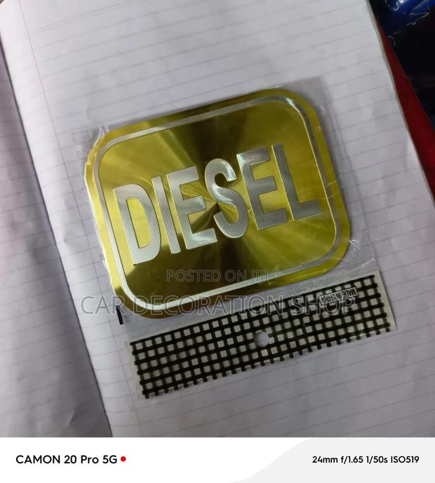 Gold Diesel Colored Car Fuel Tank Sign