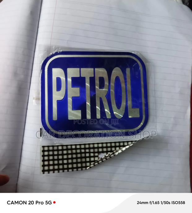 Blue Petro Fuel Tank Stickers Self Adhesive Stick
