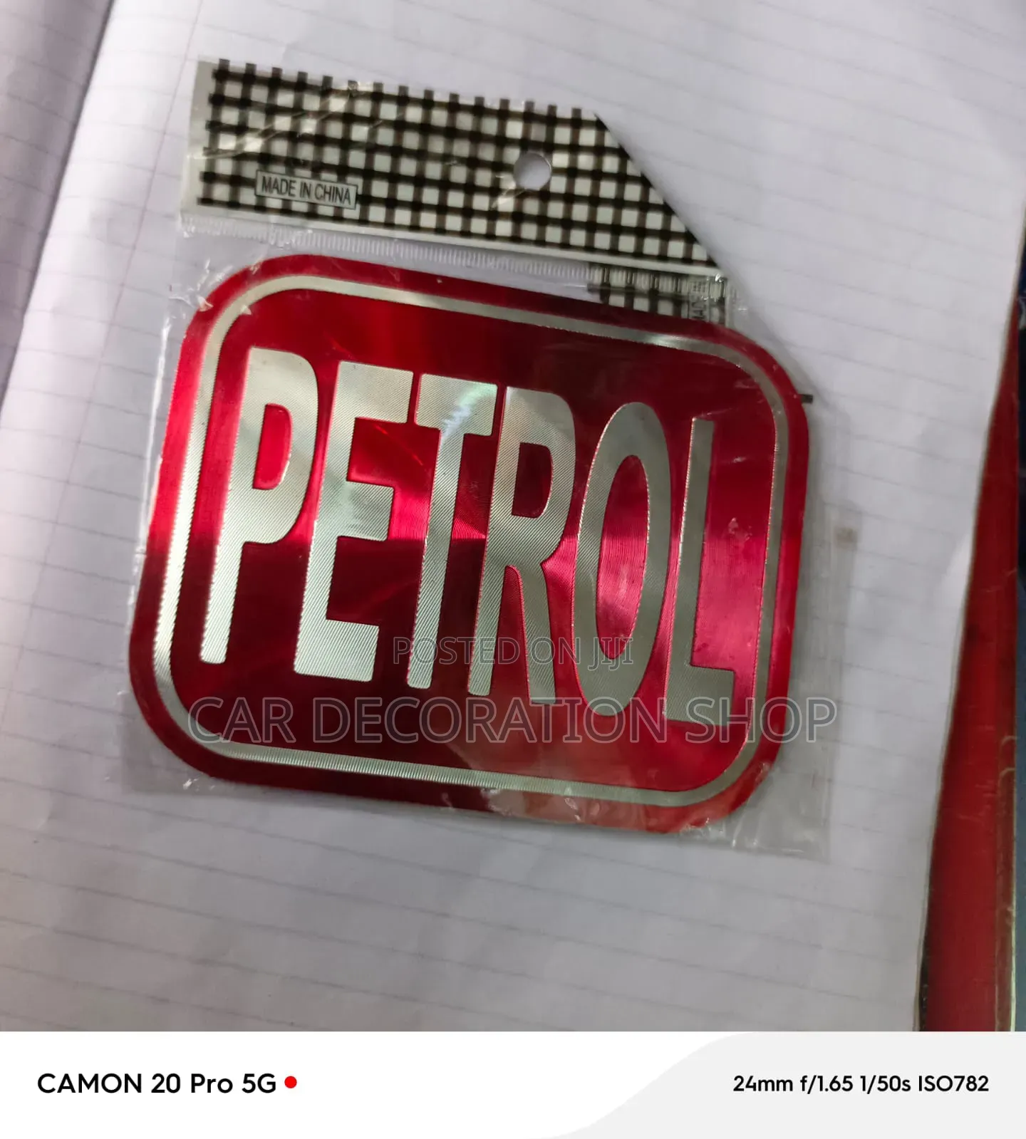 Red Petrol Fuel Tank Decal Indication Sticker