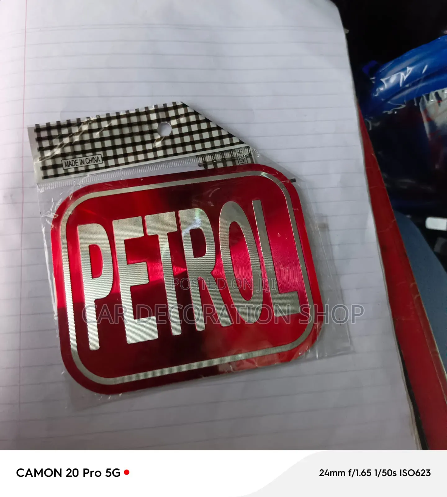 Red Petrol Fuel Tank Door Badge Sticker