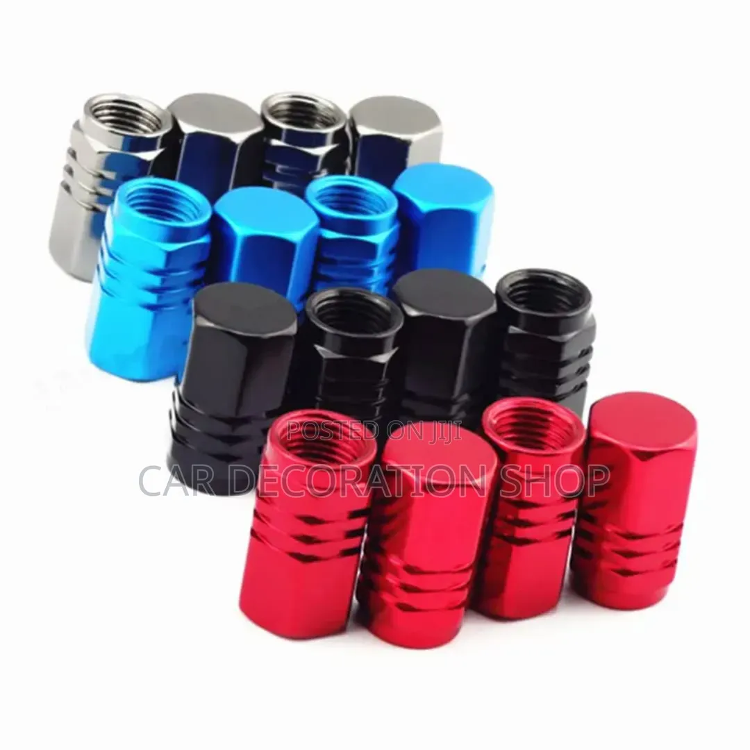 4pcs Aluminum Valve Caps With Colored Textured Surface 4 Easy Griping