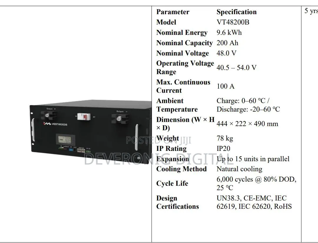*Vestwoods Vt48200b 48v 200ah Lifepo4 Rack-Mount Battery Lithium