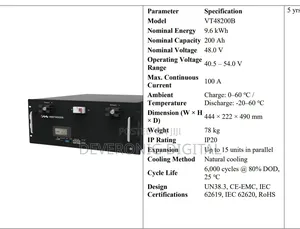 *Vestwoods Vt48200b 48v 200ah Lifepo4 Rack-Mount Battery Lithium