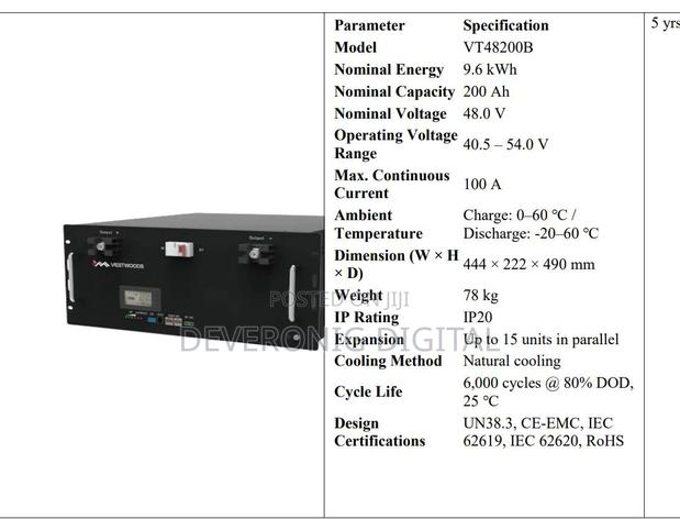 *Vestwoods Vt48200b 48v 200ah Lifepo4 Rack-Mount Battery Lithium