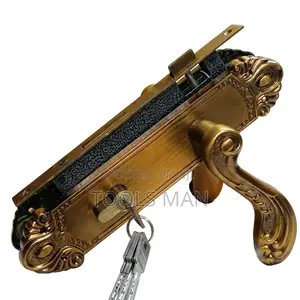 Heavy Duty Antique Brass Steel/Wood Door Lock-Gold Wista Luxury Design