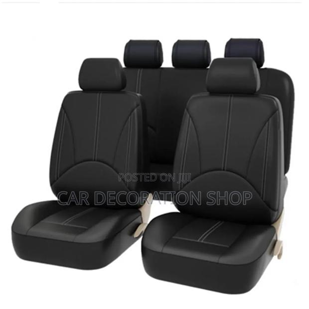 All Black Pu Leather Durable, Waterproof Seat Covers Set