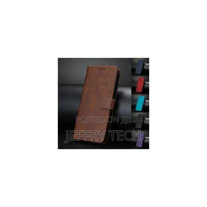 Samsung Leather Flip Wallet Case for Galaxy A14 A13 A23 A12 - Black/Na