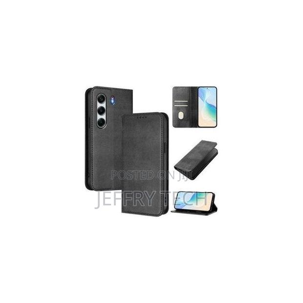 Samsung Leather Flip Wallet Case for Galaxy A14 A13 A23 A12 - Black/Na - thumbnail 3