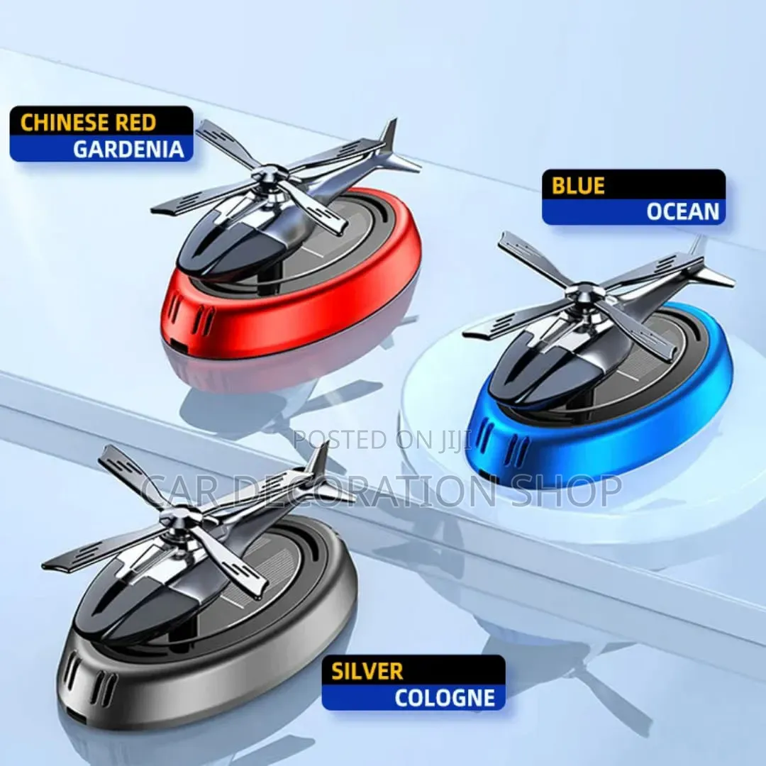 Solar Powered Helicopter Air Freshener With Rotating Propeller