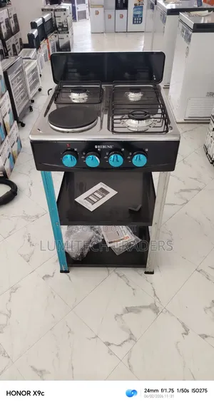 Rebune 3gas +1 Electric Burner Standing Gas Stove With Shelves