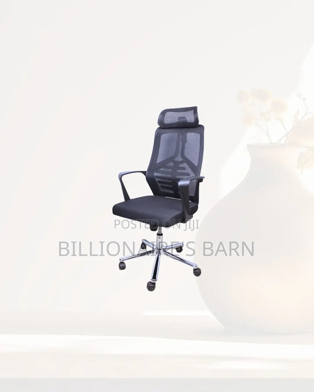 Modern High Back Mesh Chair Headrest Lumbar Support Now in Stock