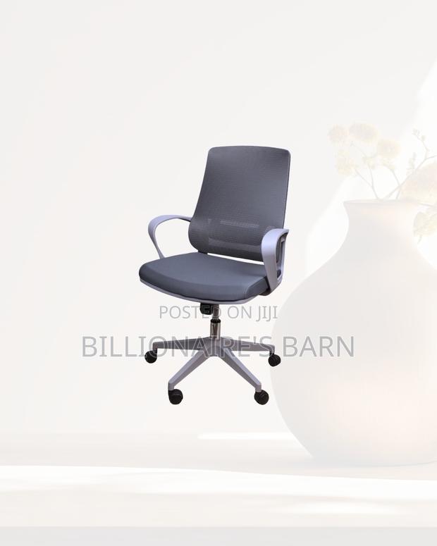 Heavy Duty Grey Ergonomic Mesh Office Chair Mid Back Lumbar Support - thumbnail 2