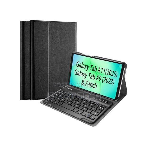Keyboard Case for Samsung Galaxy Tab A11 8.7" - Wireless, Leather, Bl - thumbnail 2