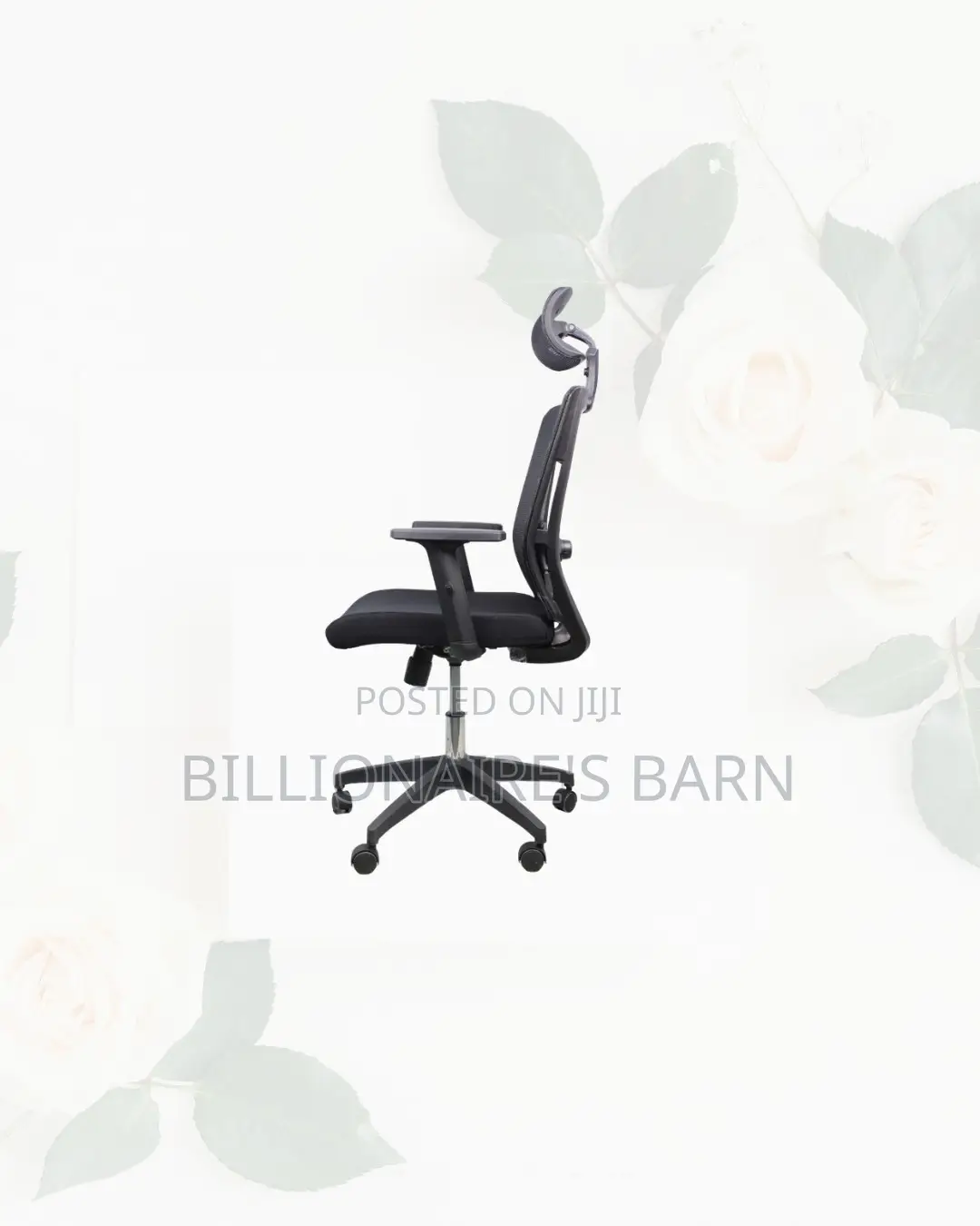 Comfortable Black Mesh Office Chair Ergonomic Headrest With Nylon Base