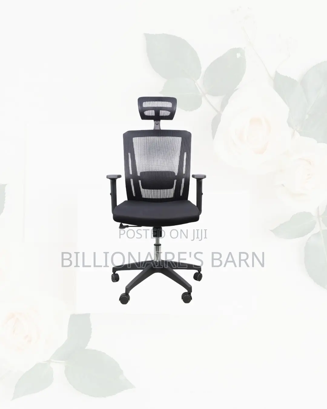 Comfortable Black Mesh Office Chair Ergonomic Headrest With Nylon Base