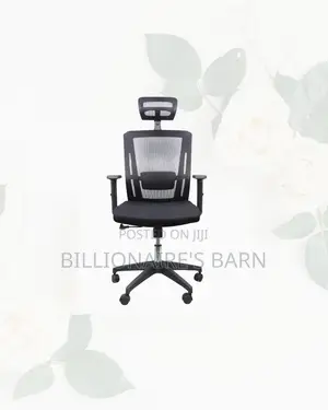 Comfortable Black Mesh Office Chair Ergonomic Headrest With Nylon Base