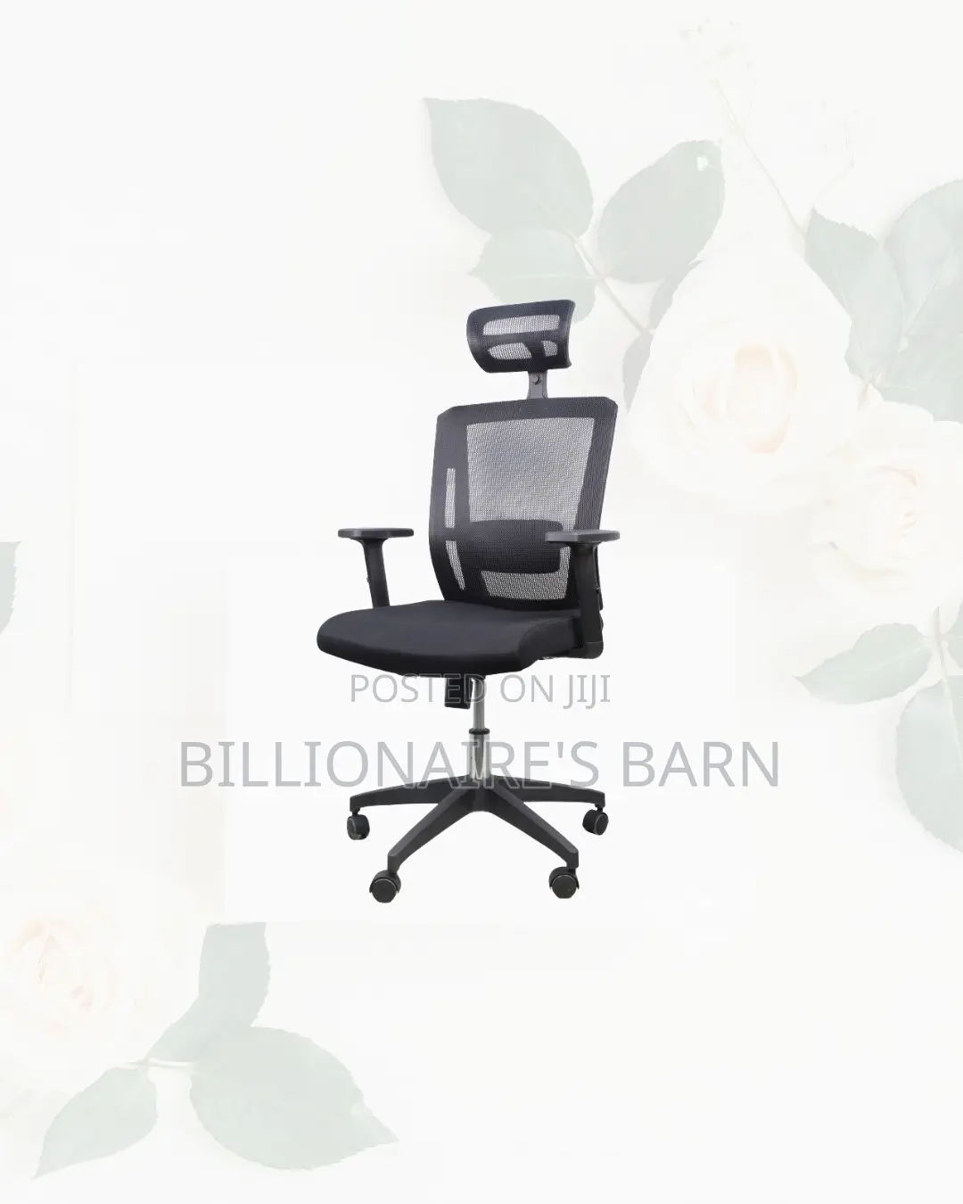 Comfortable Black Mesh Office Chair Ergonomic Headrest With Nylon Base