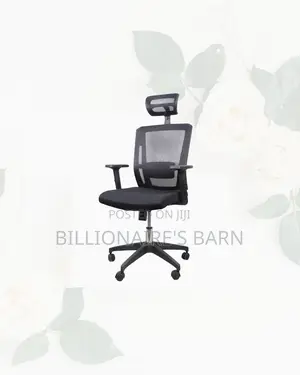Comfortable Black Mesh Office Chair Ergonomic Headrest With Nylon Base