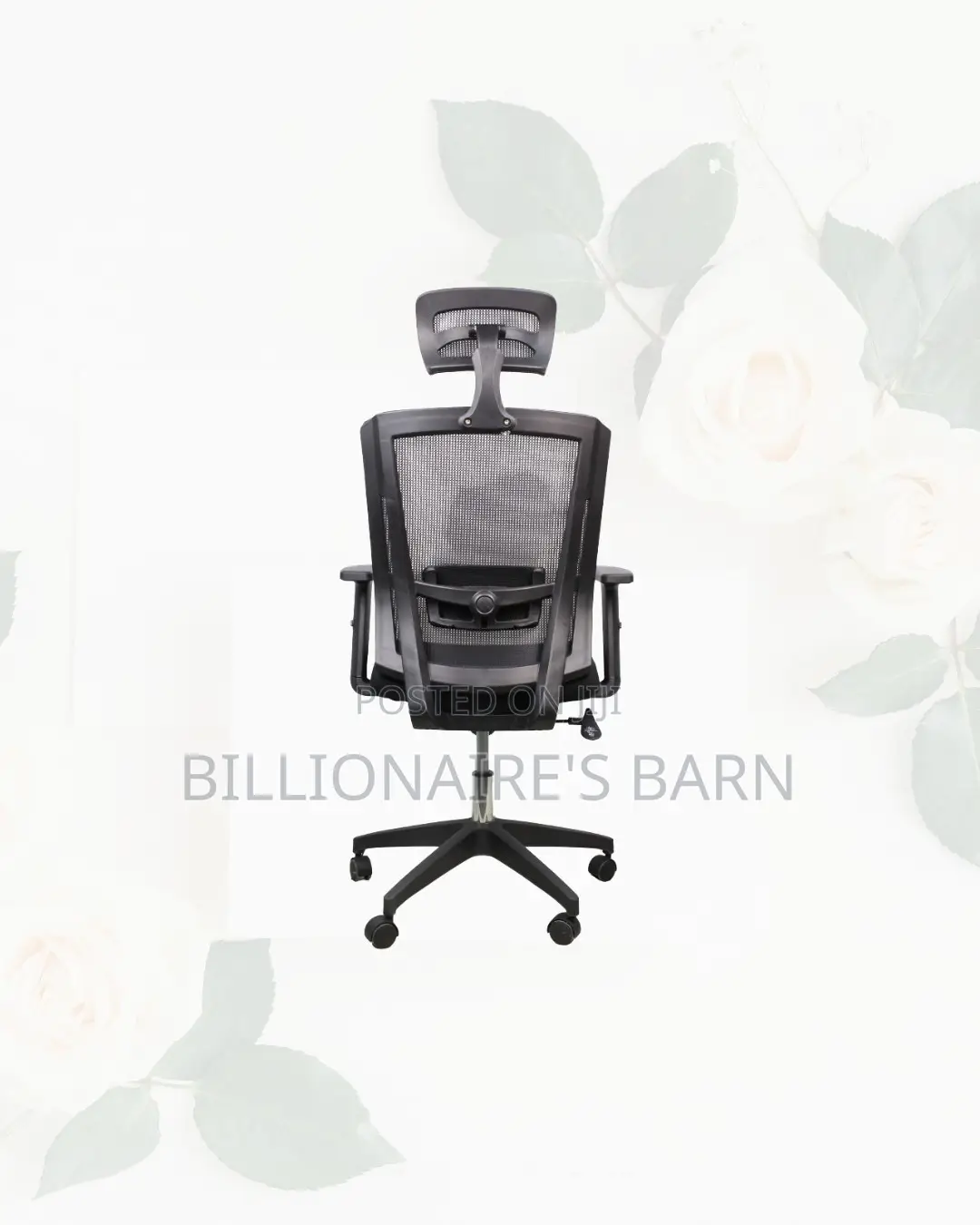 Comfortable Black Mesh Office Chair Ergonomic Headrest With Nylon Base