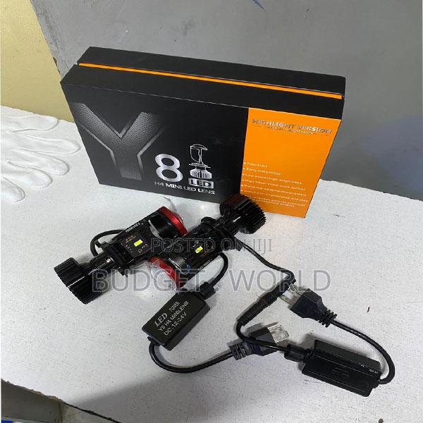 Y8 H4 Mini Projector Led Headlight Bulbs With Ultra Bright Beam Perfor