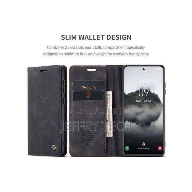 Samsung Galaxy S25 Flip Wallet Case - Black, Pu Leather, 2 Card Slots - thumbnail 2