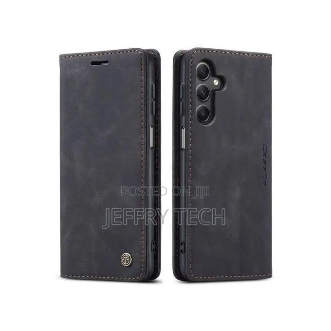 Samsung Galaxy A05s Black Soft Leather Wallet Case - 2 Card Slots, Mag