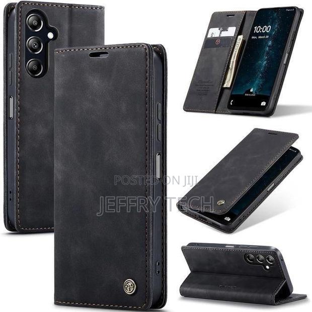 Samsung Galaxy A35 5g Wallet Case - Black, Pu Leather, Shock-Proof, Ki