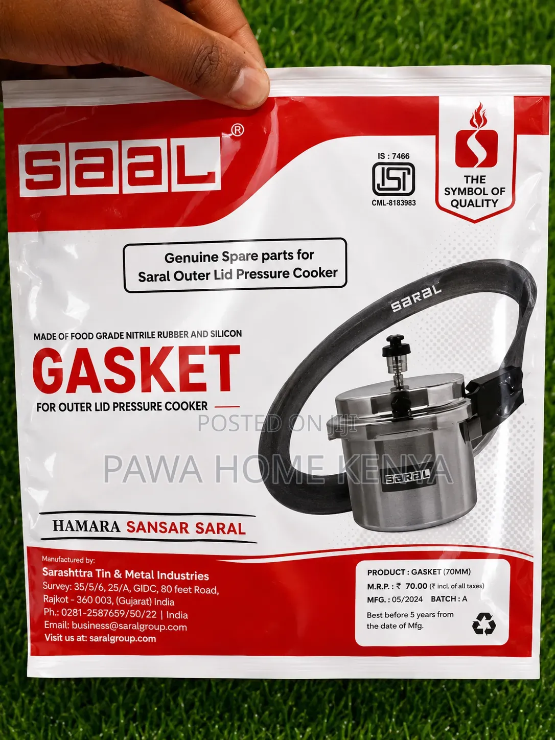 Saral Pressure Cooker Replacement Rubber Gasket