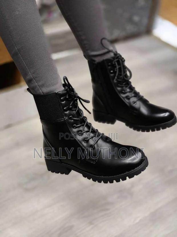 Black Chunky Ankle Boots Size 37-41 Free CBD Delivery