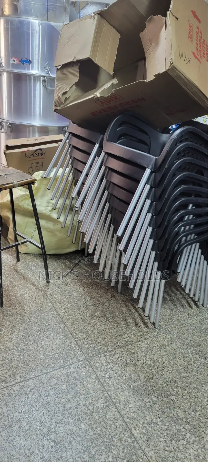 Complast Plastic Chair With Metal Tube Legs